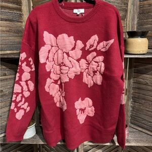 Entro Floral Red Sweater